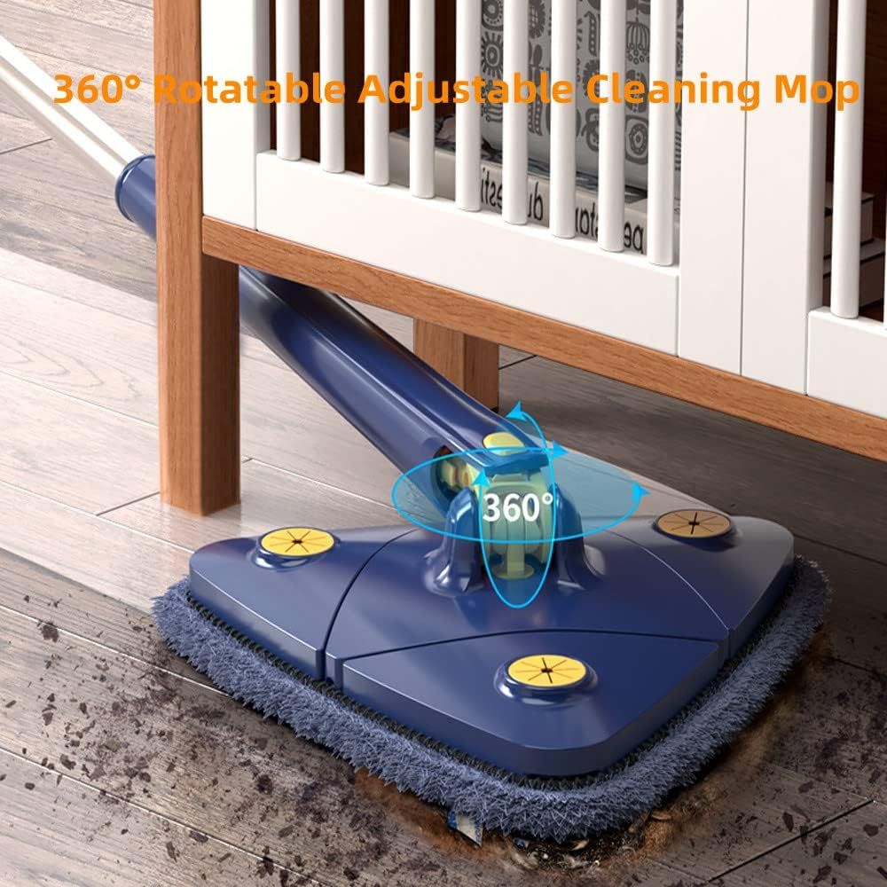 360 Rotating Self-Wringing Mop — Triangular Head | Microfiber | All Floors