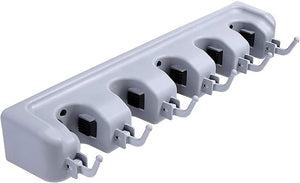 Wall-Mounted Broom and Mop holder — No-Slip Grip | Space-Saving |