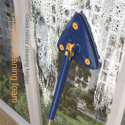 360 Rotating Self-Wringing Mop — Triangular Head | Microfiber | All Floors
