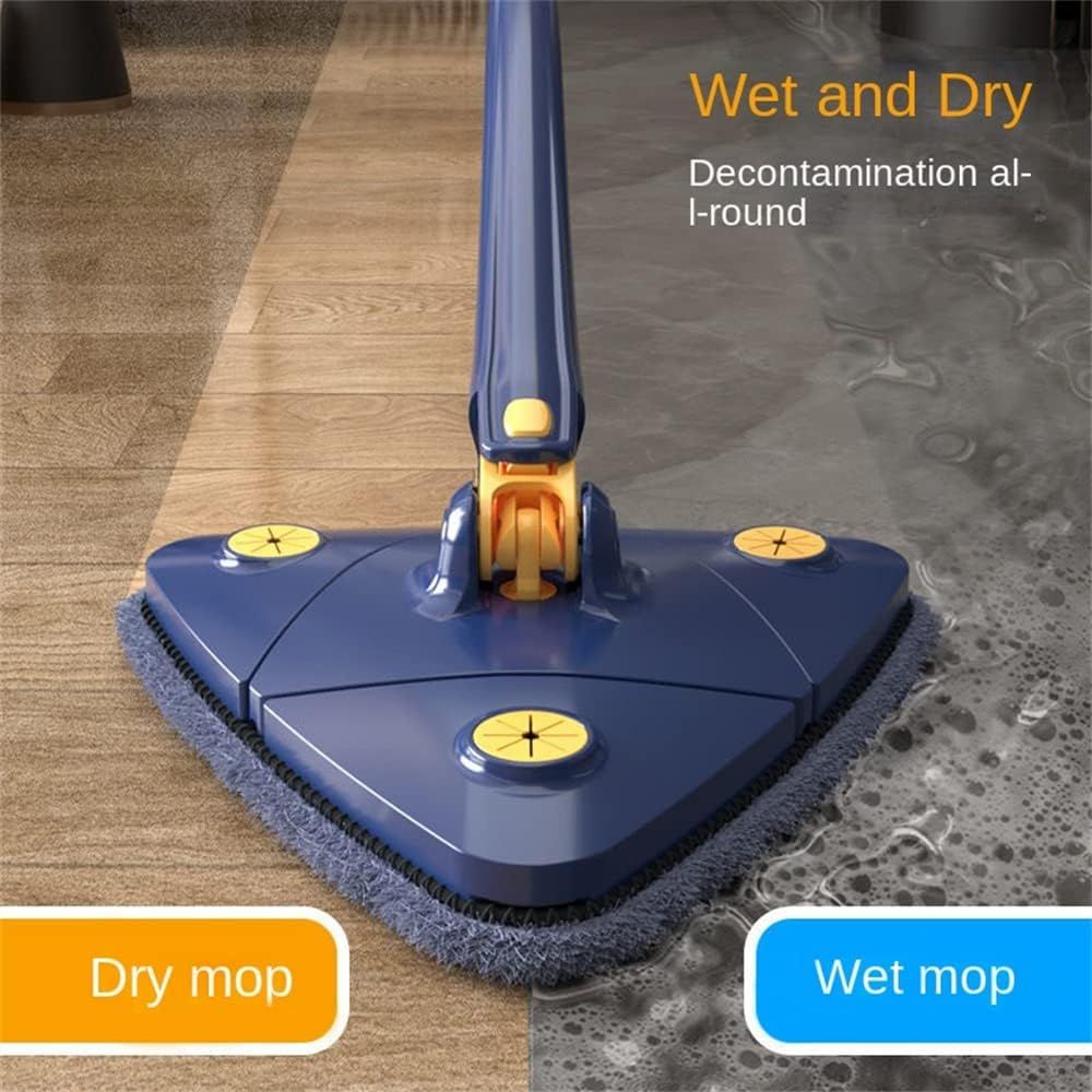 360 Rotating Self-Wringing Mop — Triangular Head | Microfiber | All Floors