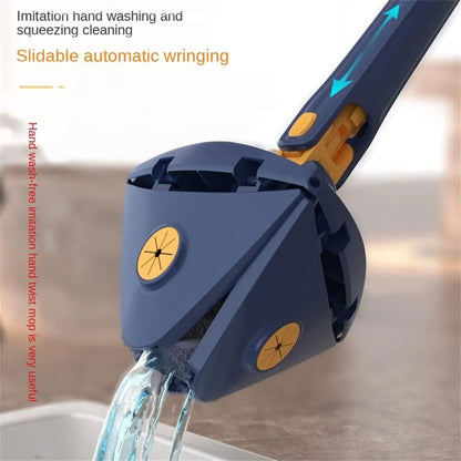 360 Rotating Self-Wringing Mop — Triangular Head | Microfiber | All Floors