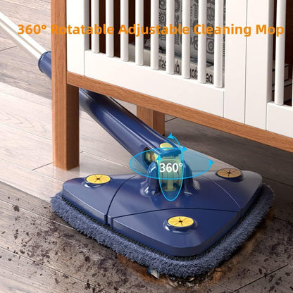 360 Rotating Self-Wringing Mop — Triangular Head | Microfiber | All Floors