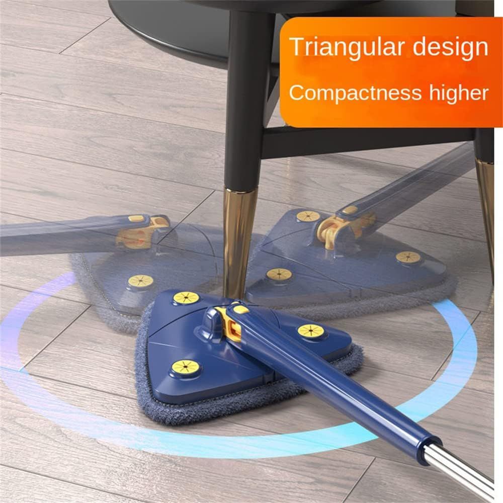 360 Rotating Self-Wringing Mop — Triangular Head | Microfiber | All Floors