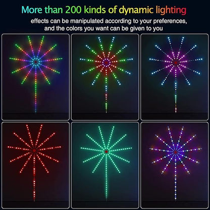 أضواء LED ذكية للألعاب النارية — 16 مليون لون | مزامنة مع الموسيقى | 213 وضعًا