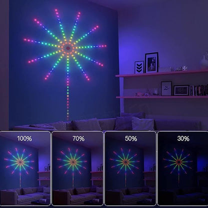 أضواء LED ذكية للألعاب النارية — 16 مليون لون | مزامنة مع الموسيقى | 213 وضعًا