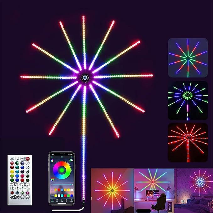 أضواء LED ذكية للألعاب النارية — 16 مليون لون | مزامنة مع الموسيقى | 213 وضعًا