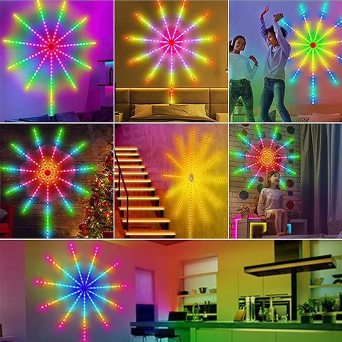 أضواء LED ذكية للألعاب النارية — 16 مليون لون | مزامنة مع الموسيقى | 213 وضعًا