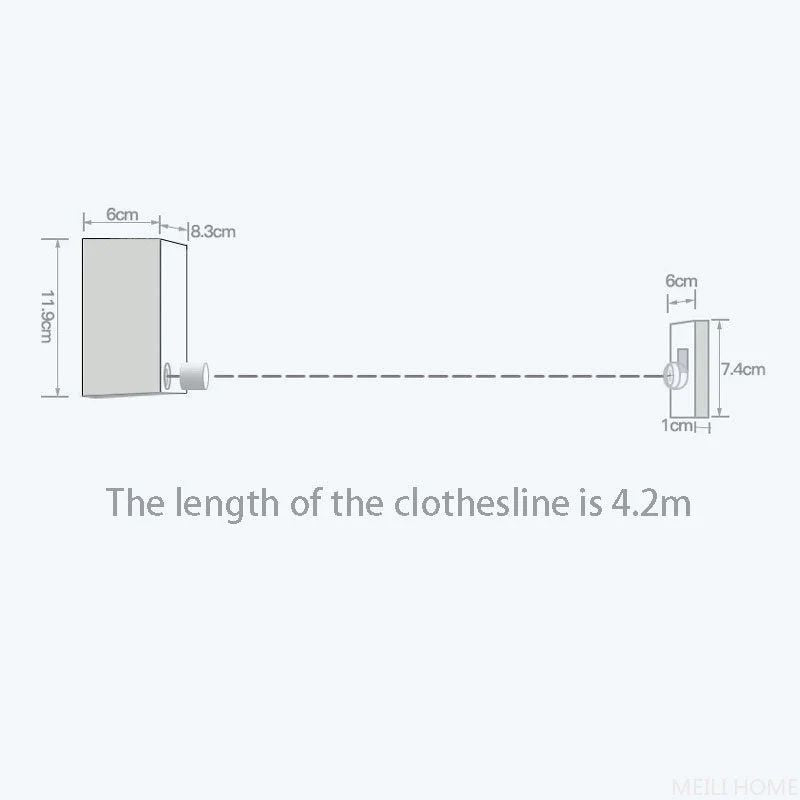 Retractable Clothesline Drying Rope — 4.2M Steel Wire | 20kg Capacity |