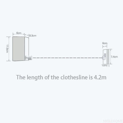 Retractable Clothesline Drying Rope — 4.2M Steel Wire | 20kg Capacity |