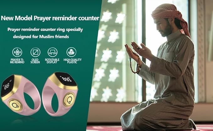 Zikr Smart Ring — OLED Display | Prayer Reminders | Tasbeeh Counter